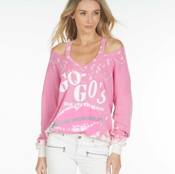 Lauren Moshi The Go Gos Pink Pullover Sweatshirt NEW - Picture 8 of 8